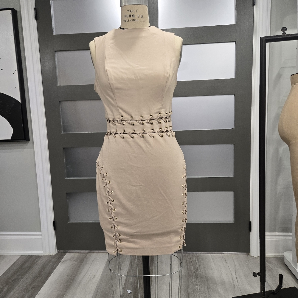 Guess Tan Ribbed Bustier Mini Dress - Picture 5 of 6